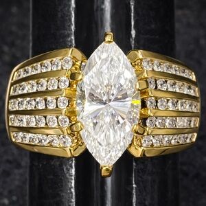 Victoria Wieck vintage Marquise Solitaire CZ engagement wedding band ring gold